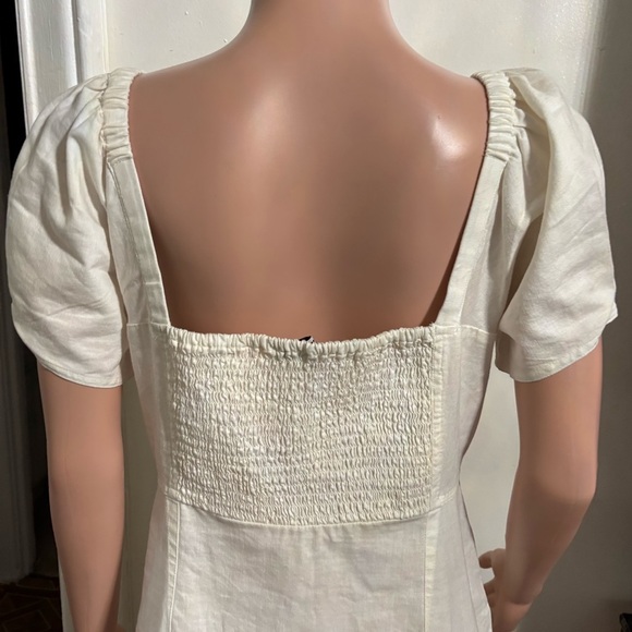MADEWELL Women’s Linen-Cotton Puff-Sleeve Mini Dress - Picture 10 of 16